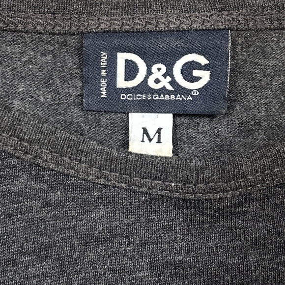 Vintage 90s Dolce & Gabbana D&G Dark Gray Cotton Viscose T Shirt Womens Medium - Picture 7 of 12